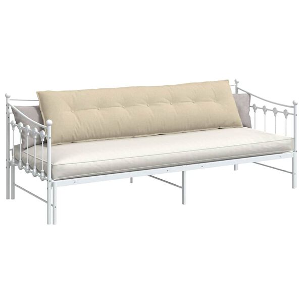 vidaXL Rygpude Creme 200 x 19 x 50 cm Stof