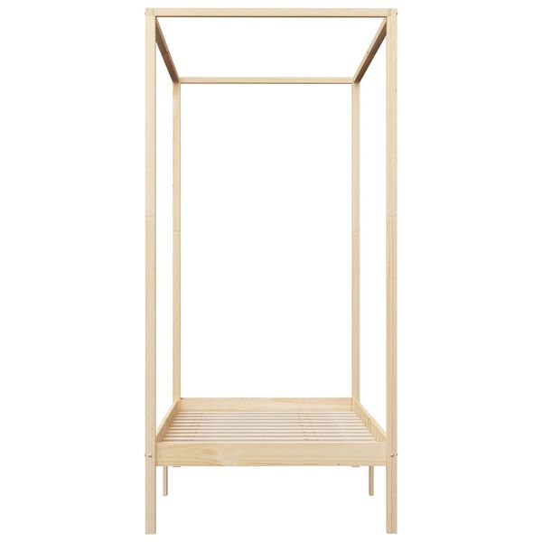 vidaXL sengestel til himmelseng med 2 skuffer 100x200 cm fyrretræ