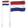 vidaXL Holland flag og flagstang 5,5 m aluminium