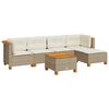 vidaXL sofas&aelig;t til haven 6 dele med hynder polyrattan beige
