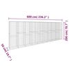 vidaXL gabionvæg med dæksler galvaniseret stål 600 x 50 x 200 cm