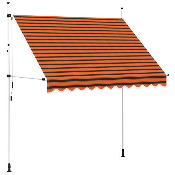 vidaXL manuel foldemarkise 250 cm orange og brun