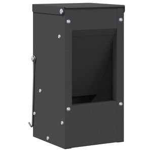 vidaXL Kaninfeeder Sort 12,5 x 12,5 x 25 cm 1,5 kg Koldvalset St&aring;l