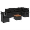 vidaXL sofas&aelig;t til haven 7 dele med hynder polyrattan sort
