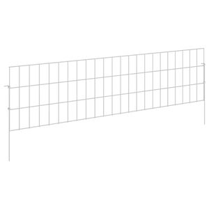 vidaXL Havehegn med p&aelig;le 24 stk. 115 x 30 cm Galvaniseret st&aring;l S&oslash;lv