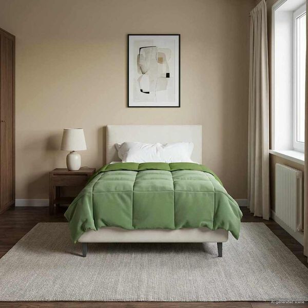 vidaXL Hel&aring;rs dyne Quilting Gr&oslash;n 155 x 200 cm Mikrofiber