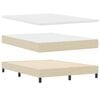 vidaXL Box spring seng med madras med LED Creme 160 x 200 cm Stof