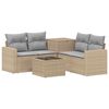 vidaXL Sofa S&aelig;t 6 stk. Beige og lys gr&aring; Poly Rattan og St&aring;l