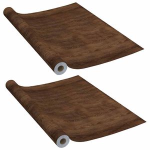 vidaXL selvkl&aelig;bende folie til d&oslash;re 2 stk. 210x90 cm PVC m&oslash;rk eg
