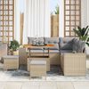 vidaXL Havesofa S&aelig;t med pude 8 pcs Beige polyrattan
