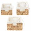 vidaXL Opbevaringskurve 3 pcs Naturfarvet 40 x 30 x 18 cm Vandhyacint