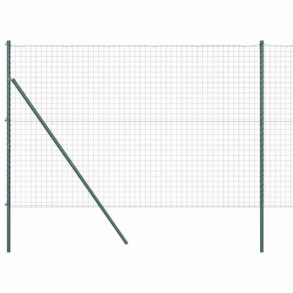 vidaXL Hegn med post Gr&oslash;n 1,5 x 10 m St&aring;l og PVC