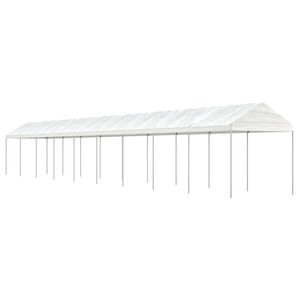vidaXL pavillon med tag 20,07x2,28x2,69 m polyethylen hvid