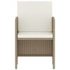 vidaXL spisebordssæt til haven 6 dele med hynder polyrattan beige