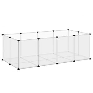 vidaXL lille dyrebur 144x74x46,5 cm PP og st&aring;l transparent