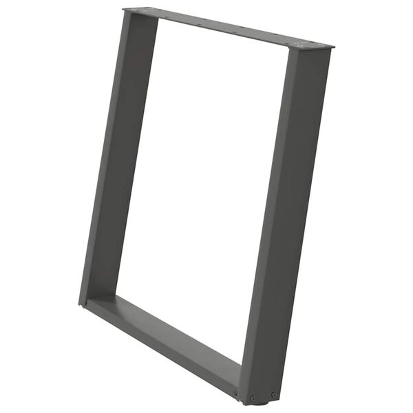 vidaXL spisebordsben U-formet 2 stk. antracit 90x(72-73) cm st&aring;l