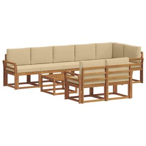 vidaXL Udend&oslash;rs sofagruppe med pude 9 pcs Naturlig og Beige