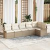 vidaXL Havesofa Sæt med pude 6 pcs Beige polyrattan