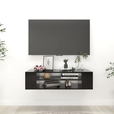 vidaXL væghængt tv-bord 100x30x26,5 cm konstrueret træ sort