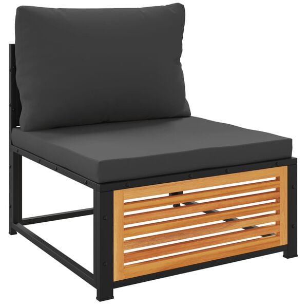 vidaXL sofamodul med hynder uden arml&aelig;n massivt akacietr&aelig;