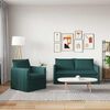 vidaXL Sofa 140cm 2 pcs M&oslash;rkegr&oslash;n Metal