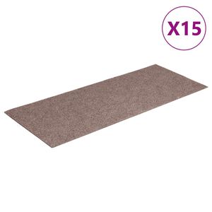 vidaXL trappem&aring;tter selvkl&aelig;bende 15 stk. 60x25 cm lysebrune rektangul&aelig;re
