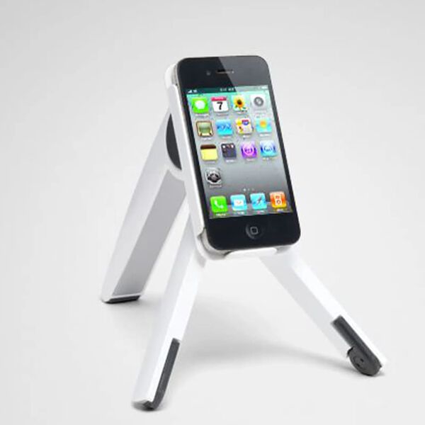 ErgoLine tablet/laptopstativ Cricket 20x5x2,4 cm hvid og s&oslash;lvfarvet