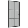vidaxL d&oslash;r 102,5x201,5 cm sikkerhedsglas mat glas og aluminium sort
