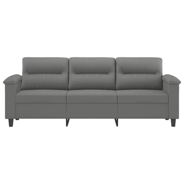 vidaXL 3-personers sofa 180 cm mikrofiberstof m&oslash;rkegr&aring;
