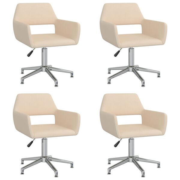vidaXL drejelige spisebordsstole 4 stk. stof cremefarvet