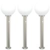 vidaXL pullertlamper med sensor 3 stk. 80 cm rustfrit st&aring;l IP44