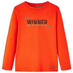 vidaXL Lang&aelig;rmet T-shirt til b&oslash;rn str. 104 cm orange