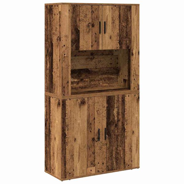 vidaXL Highboard Gammelt tr&aelig; 80 x 33 x 150 cm Konstrueret tr&aelig;