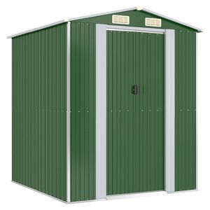 vidaXL haveskur 192x191x223 cm galvaniseret st&aring;l gr&oslash;n