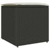 vidaXL Pude kasse med opbevaring Sort 50 x 50 x 50 cm polyrattan