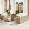 vidaXL Havesofa S&aelig;t med pude med pude 8 pcs Beige og creme Poly Rattan