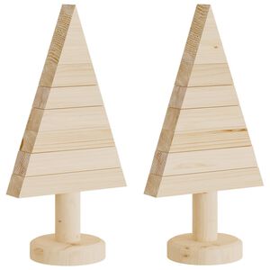 vidaXL dekorative juletr&aelig;er 2 stk. 30 cm massivt fyrretr&aelig;