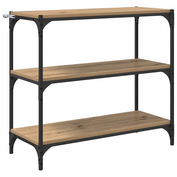 vidaXL Bogskab Artisan Egetr&aelig; 80 x 33 x 70,5 cm Ingeni&oslash;rt tr&aelig; og jern