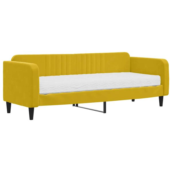 vidaXL daybed med madras 80x200 cm velour gul