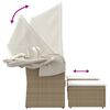 vidaXL 2-personers havesofa med baldakin og skamler polyrattan beige