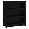vidaXL bogreol 80x35x97 cm massivt fyrretr&aelig; sort