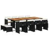 vidaXL spisebordss&aelig;t til haven 13 dele med hynder polyrattan sort