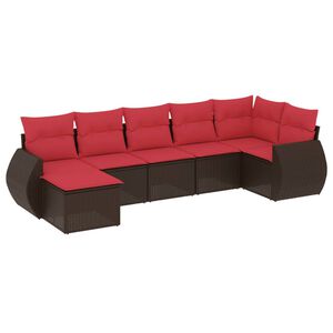 vidaXL havesofas&aelig;t med 7 hynder brun polyrattan