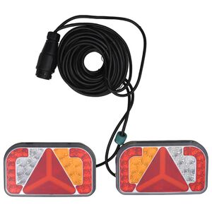 vidaXL trailerlygter 2 stk. 24x5x14,5 cm 12 V LED-p&aelig;re r&oslash;d
