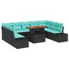 vidaXL Havesofa S&aelig;t 10 stk. Sort Poly rattan