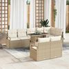 vidaXL Havesofa Sæt med pude 9 pcs Beige og creme polyrattan