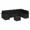 vidaXL Havesofa S&aelig;t med pude med opbevaring 9 pcs Beige Poly rattan