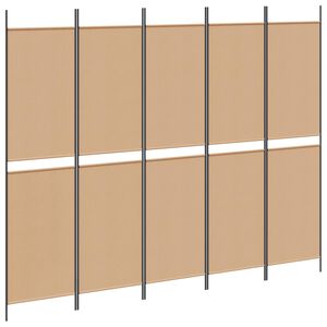 vidaXL 5-panel rumdeler Beige 250 x 200 cm Stof