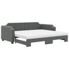 vidaXL daybed med udtr&aelig;k og madras 80x200 cm stof m&oslash;rkegr&aring;