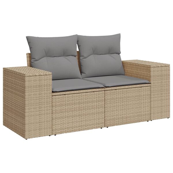 vidaXL sofas&aelig;t til haven 7 dele med hynder polyrattan beige